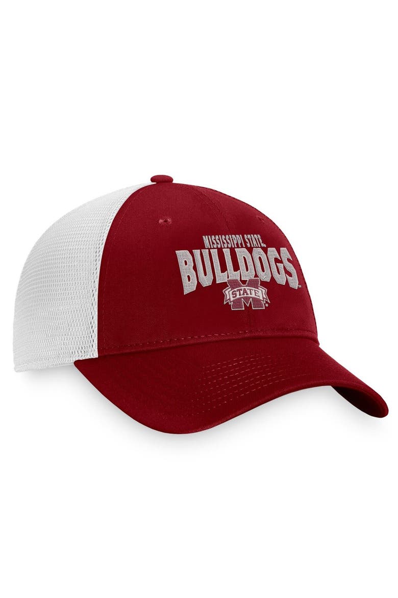 Men's Top of the World Maroon/White Mississippi State Bulldogs Breakout Trucker Snapback Hat, Alternate, color, Maroon