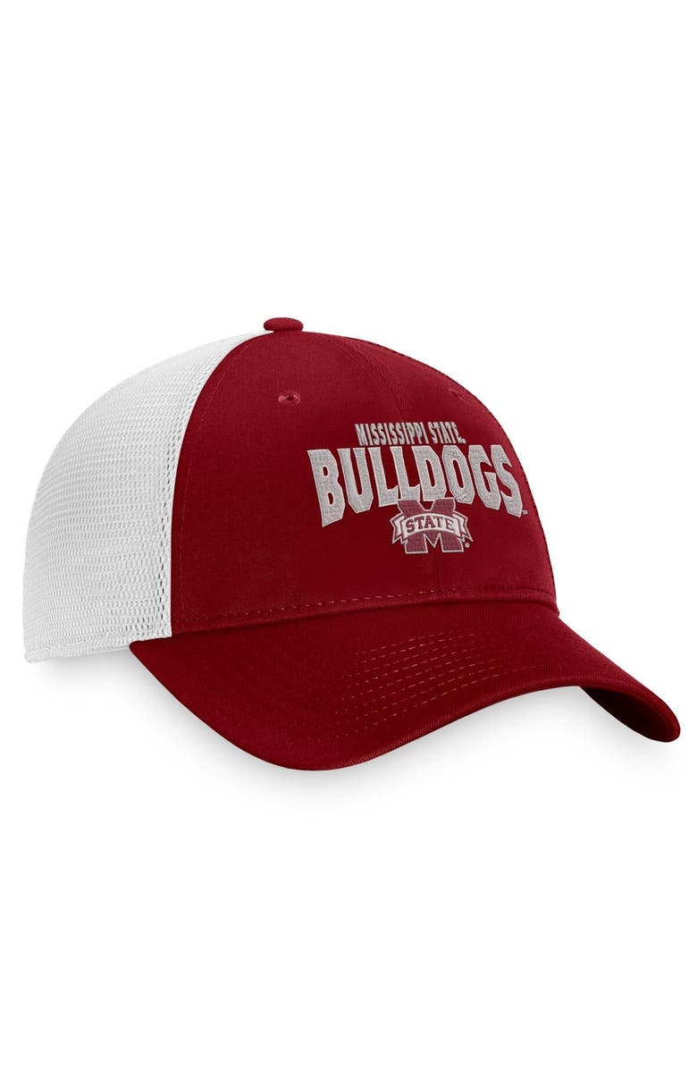 TOP OF THE WORLD Men's Top of the World Maroon/White Mississippi State Bulldogs Breakout Trucker Snapback Hat, Alternate, color, Maroon