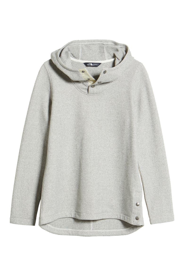 Knit Stitch Fleece Hoodie, Alternate, color, VINTAGE WHITE HEATHER