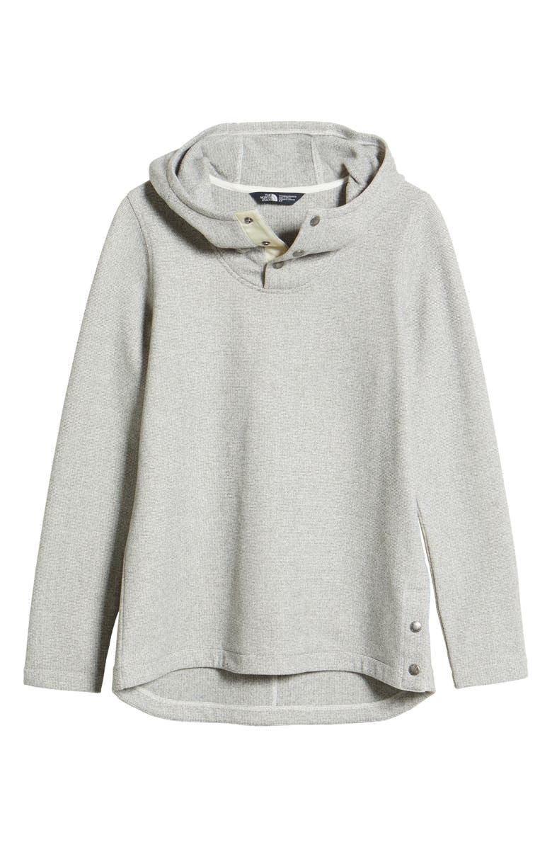 The North Face Knit Stitch Fleece Hoodie, Alternate, color, Vintage White Heather