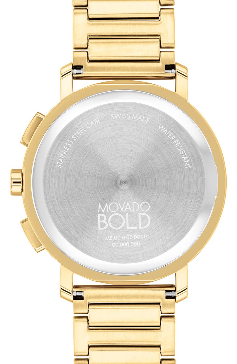 Movado Bold Evolution 2.0 Chronograph Bracelet Watch, 42mm, Alternate, color, Gold Dial