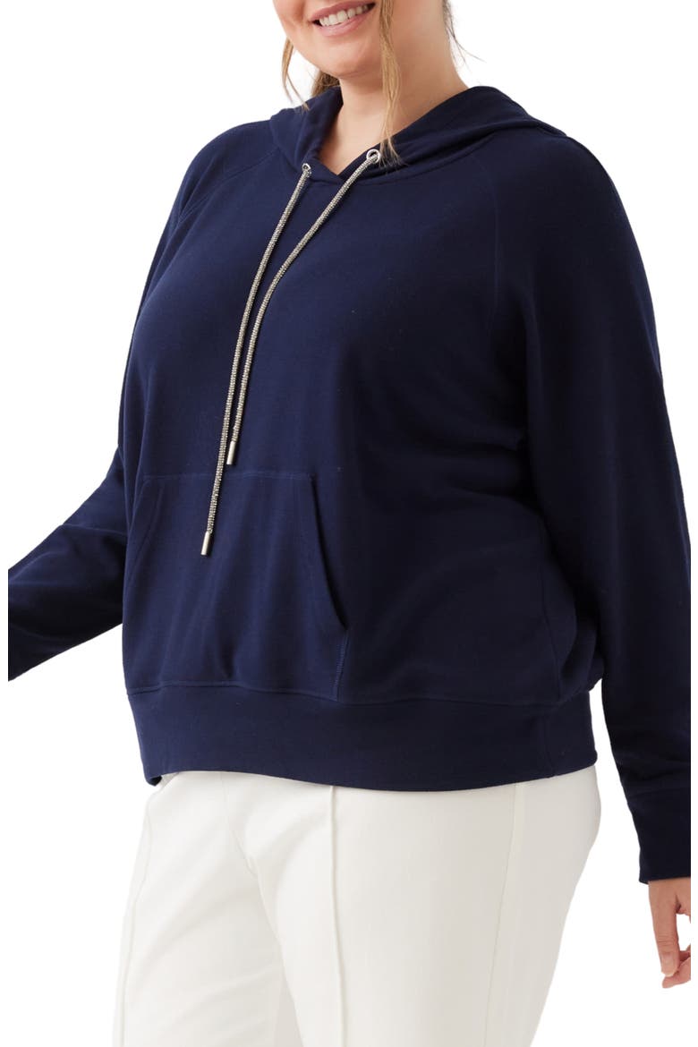 Rhinestone Drawstring Hoodie, Alternate, color, NAVY