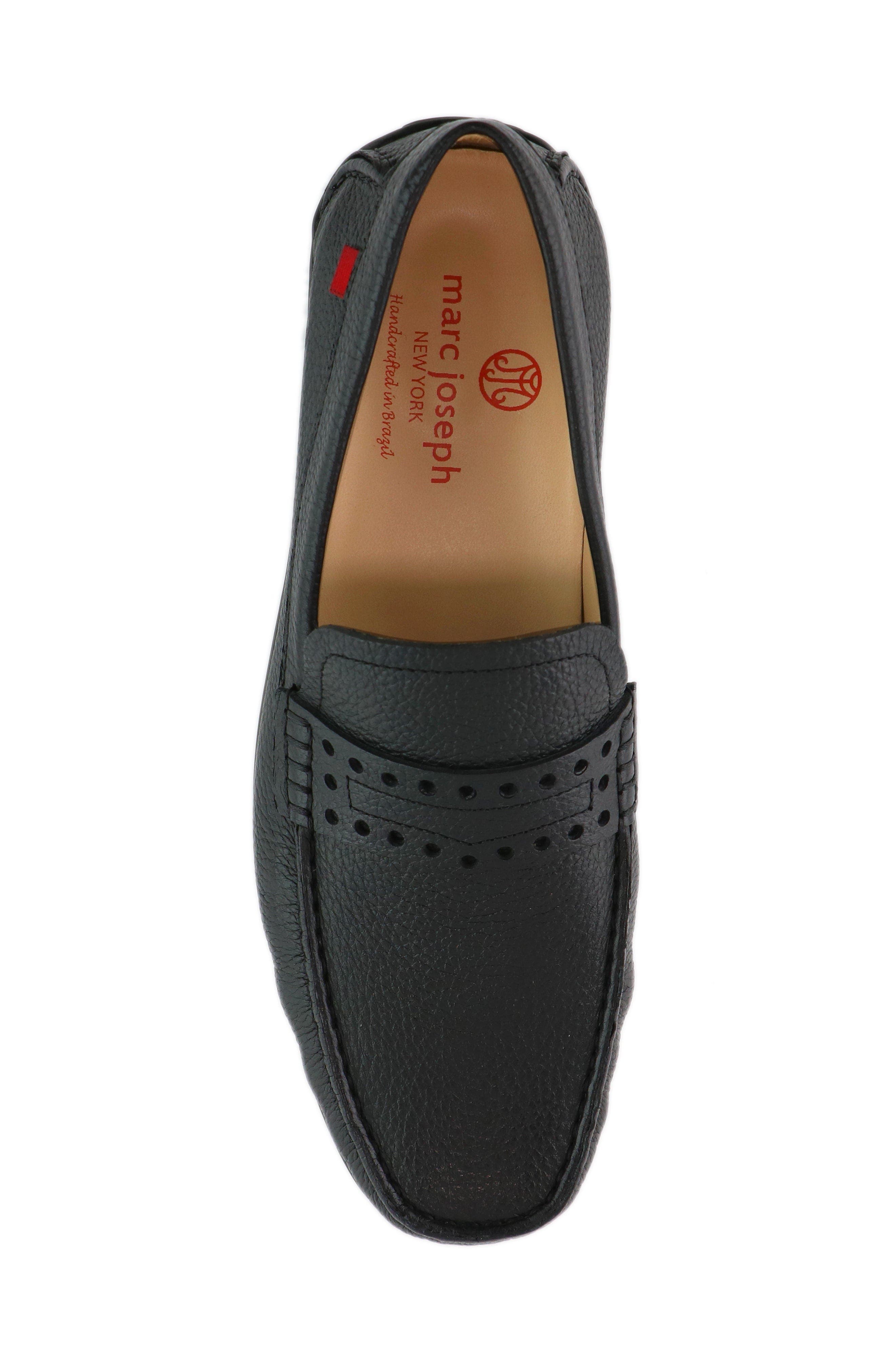 Bradford Street Leather Penny Driver Loafer, Alternate, color, Black Grainy