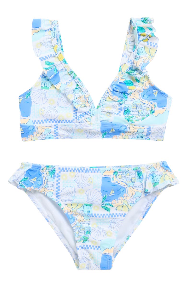 Angel Beach Kids' Two-Piece Bikini, Main, color, Blue Multi
