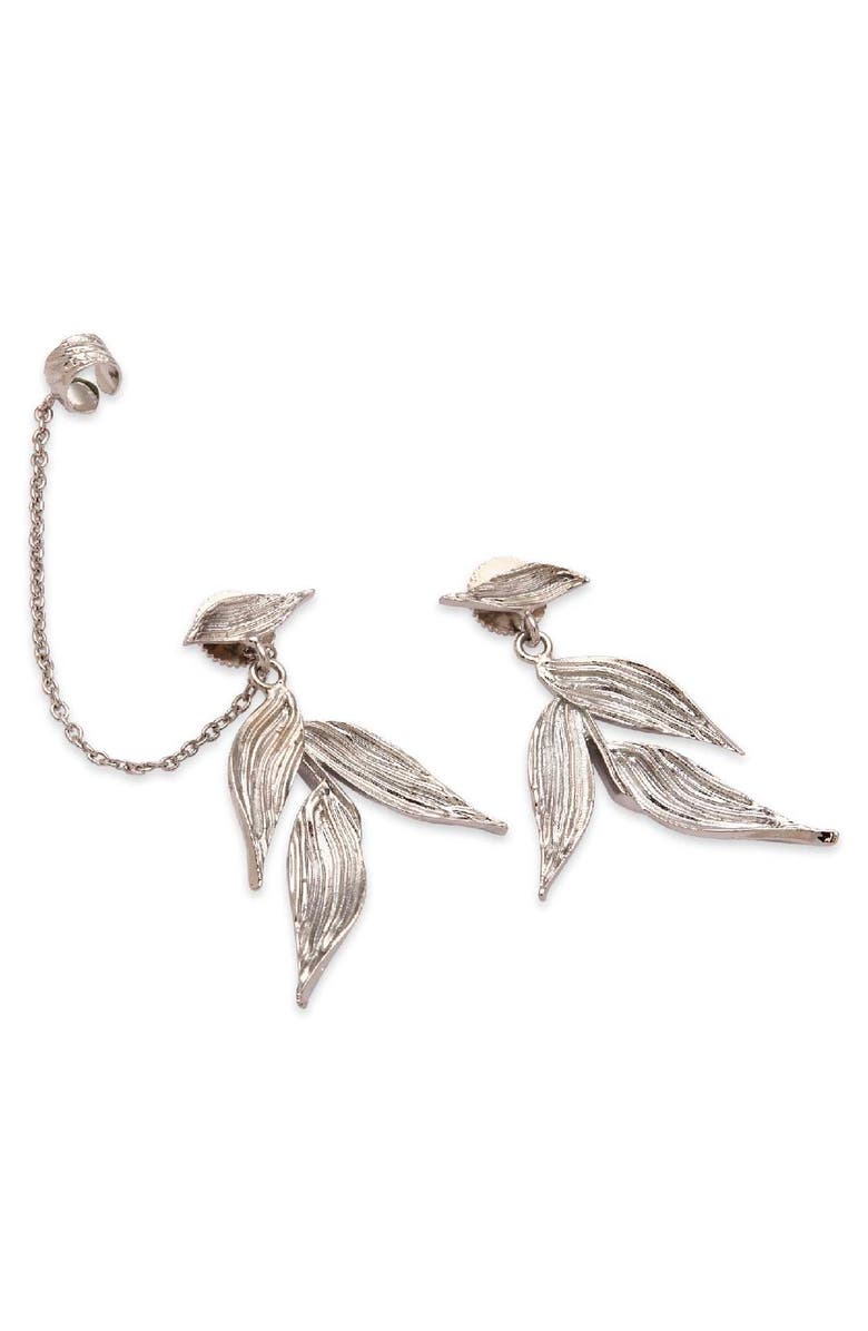 Dhwani Bansal ISARO MINI EARRINGS, Alternate, color, White Rhodium Plated