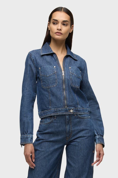 Hudson Jeans Zip Up Jacket In Blue