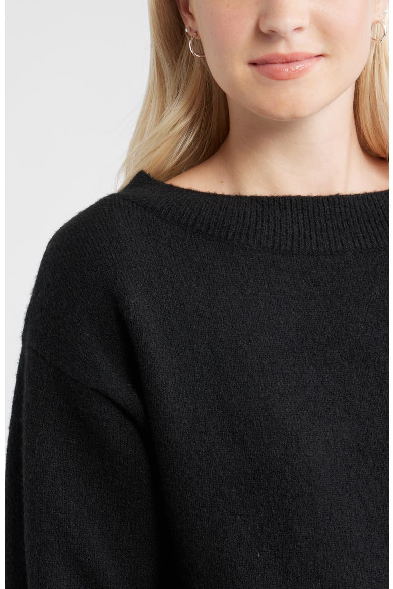 Sweater Minidress, Alternate, color, BLACK