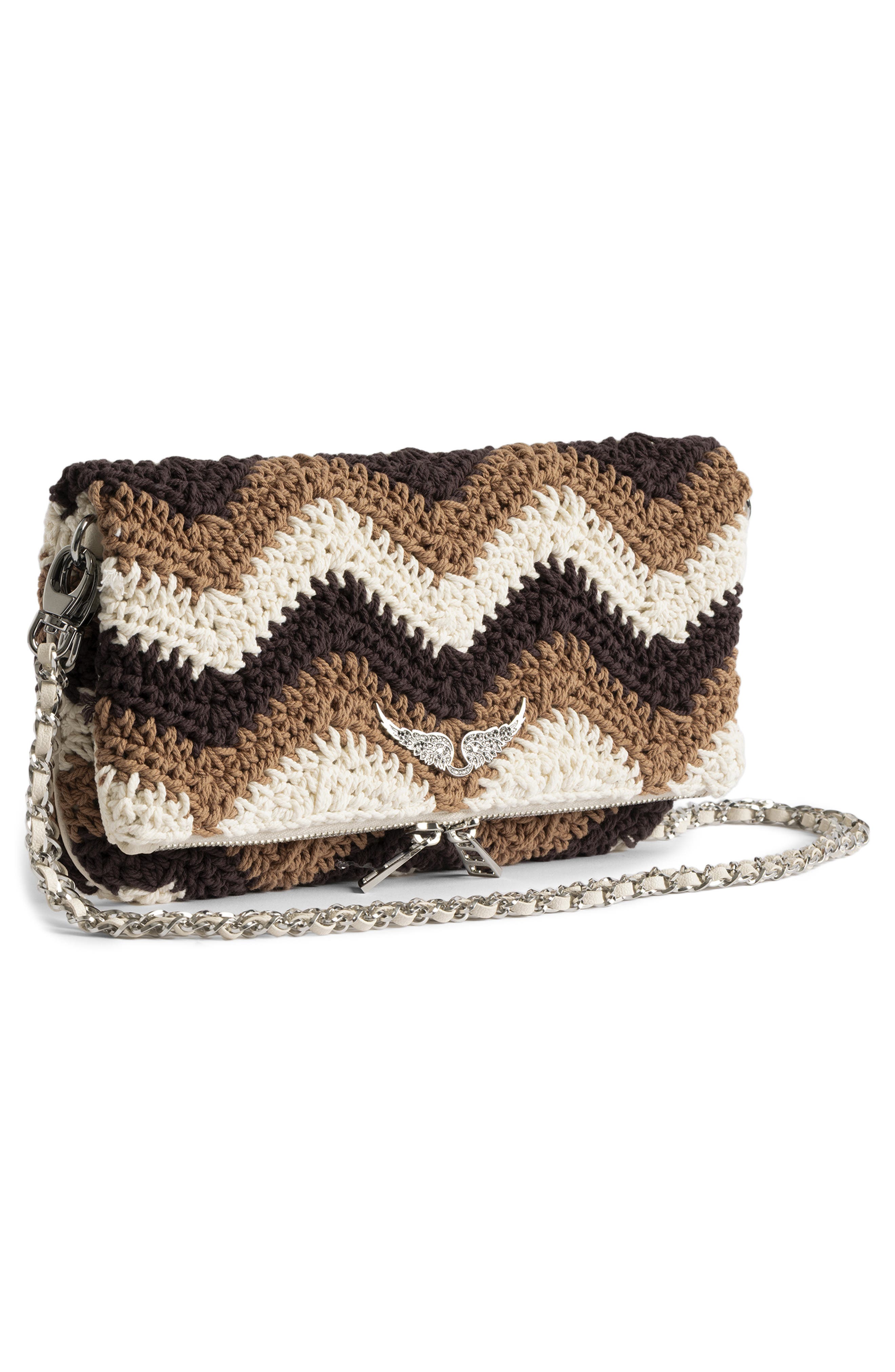 Rock Macramé Crossbody Bag, Alternate, color, WOOD