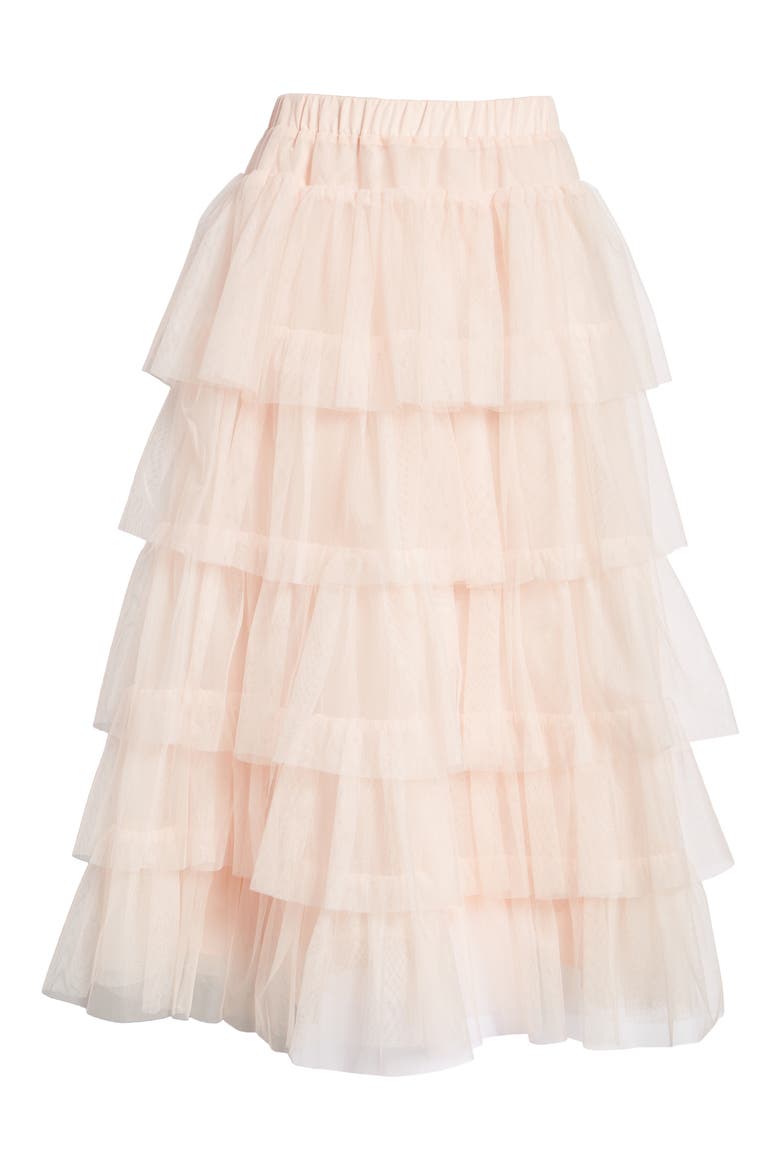 x Atlantic-Pacific Tiered Tulle Midi Skirt, Alternate, color, PINK GLOW