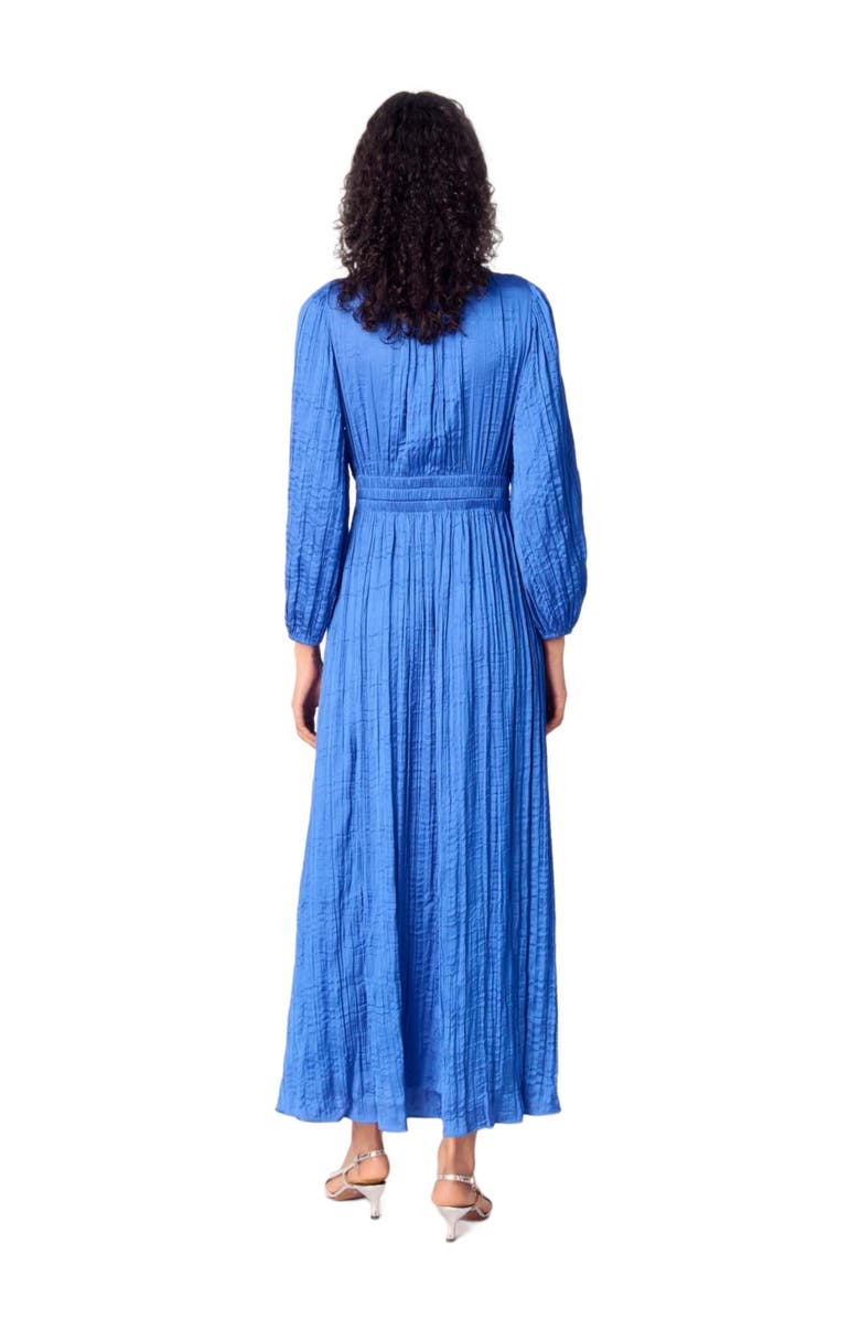 maje Pleated satin maxi dress, Alternate, color, 