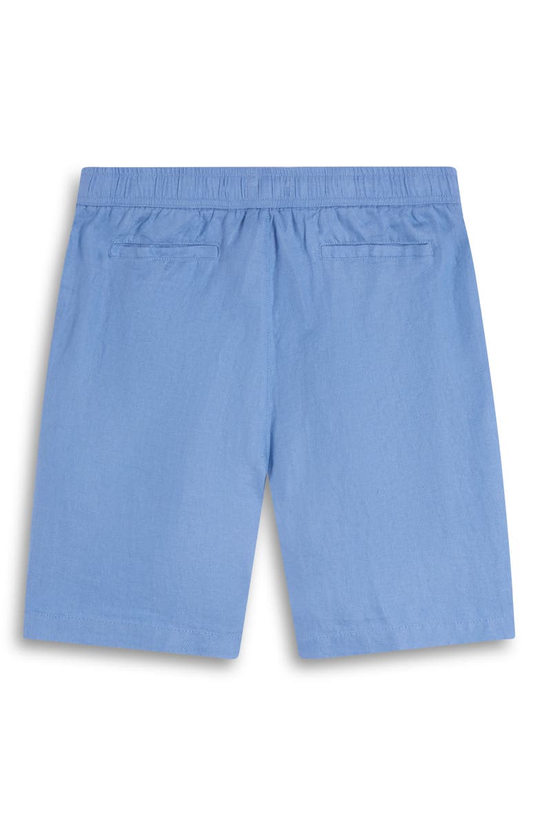 Bugatchi Trent Drawstring Linen Shorts, Alternate, color, Air Blue