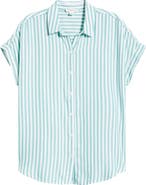 beachlunchlounge Kenzie Stripe Short Sleeve Button-Up Shirt