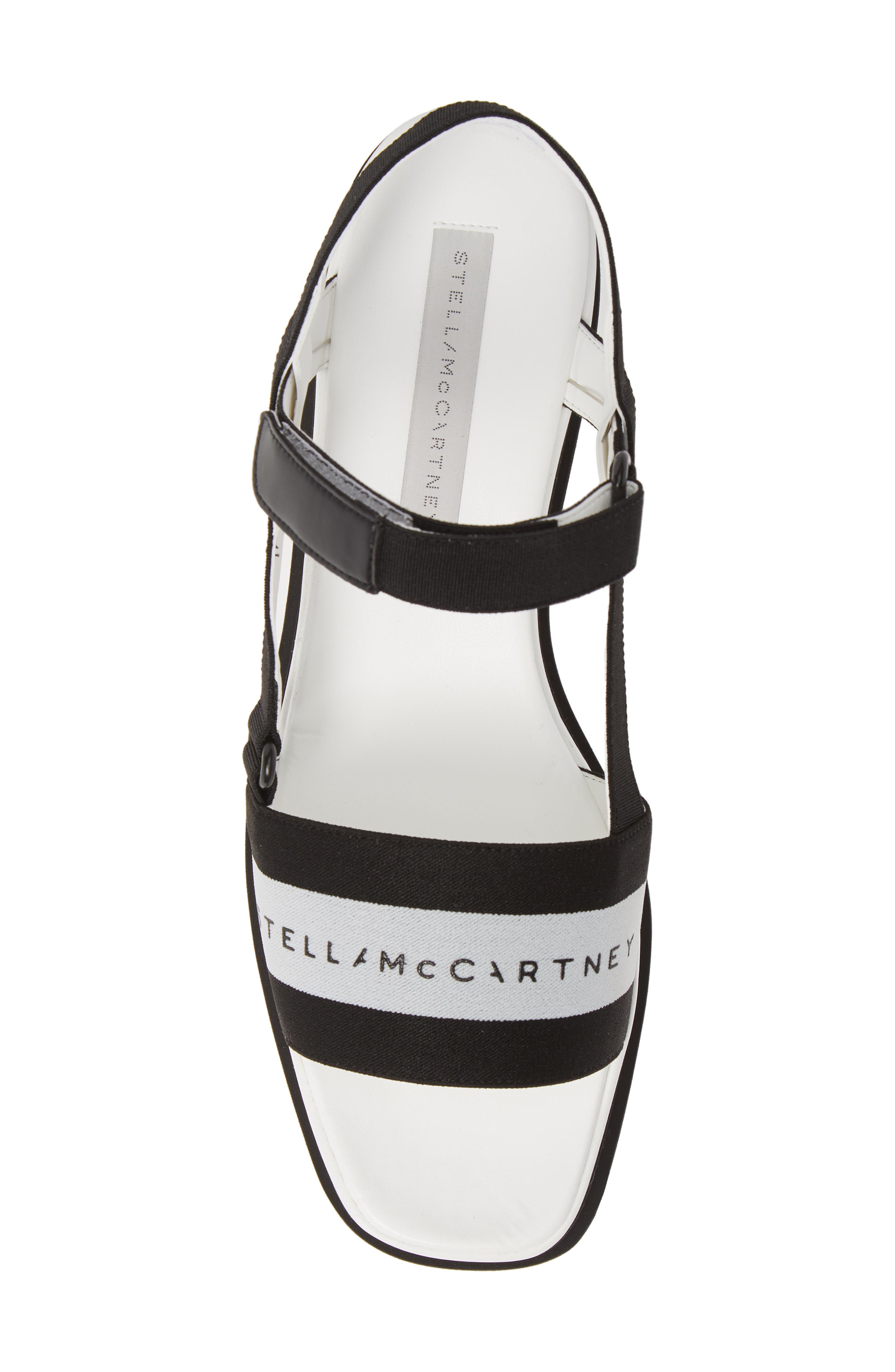 Stella McCartney Stripe Logo Platform Sandal, Alternate, color, 