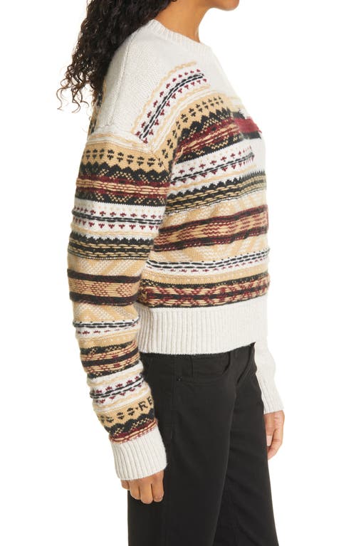 Rag & Bone Annalise Crewneck Wool Blend Sweater In White