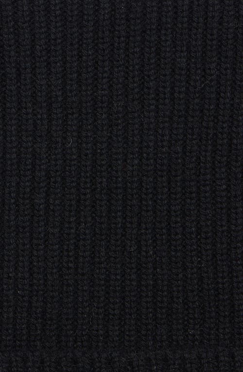 Acne Studios Kua Face Patch Rib Wool & Yak Hair Beanie In Black