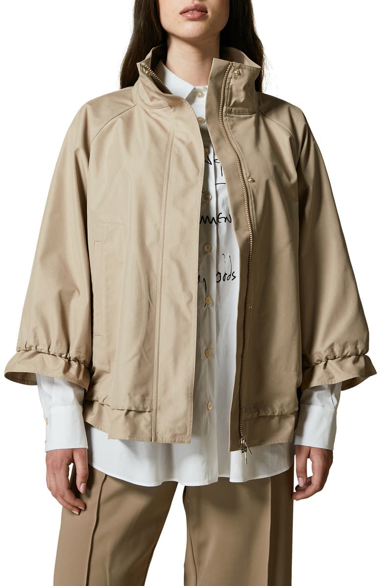 Marina Rinaldi Tattile Waterproof Raincoat, Main, color,