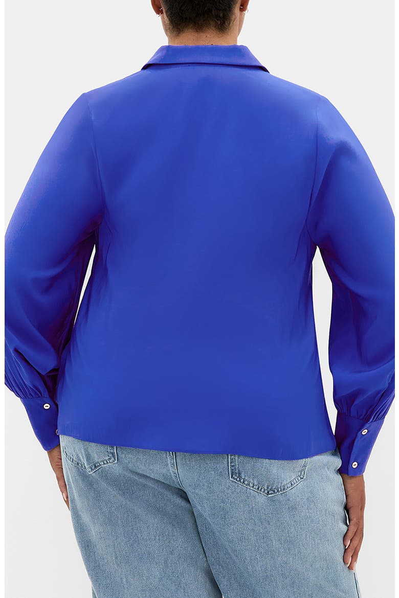 Isabella Tie Front Shirt, Alternate, color, OCEAN BLUE