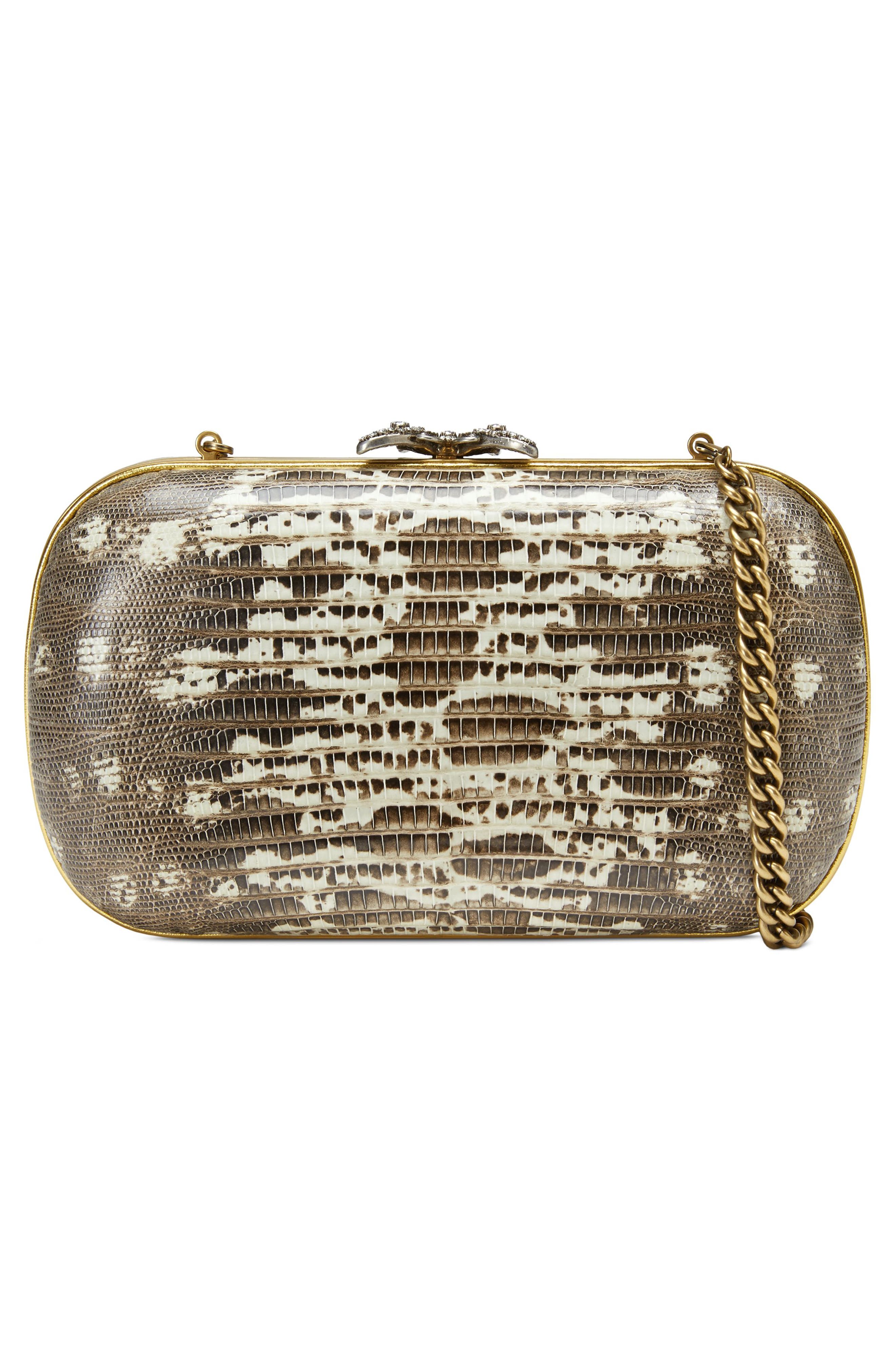 Gucci Broadway Lizard Skin Minaudière, Alternate, color, 