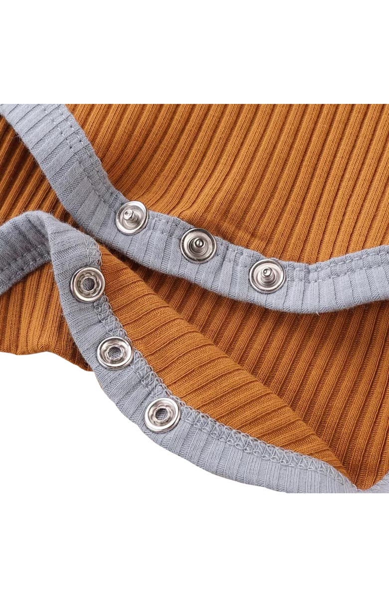 Ashmi & Co. Rowan Long Sleeve Cotton Bodysuit & Leggings Set, Alternate, color, Brown