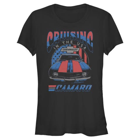 Junior's Camaro Cruising in the USA Short Sleeve Graphic T-Shirt