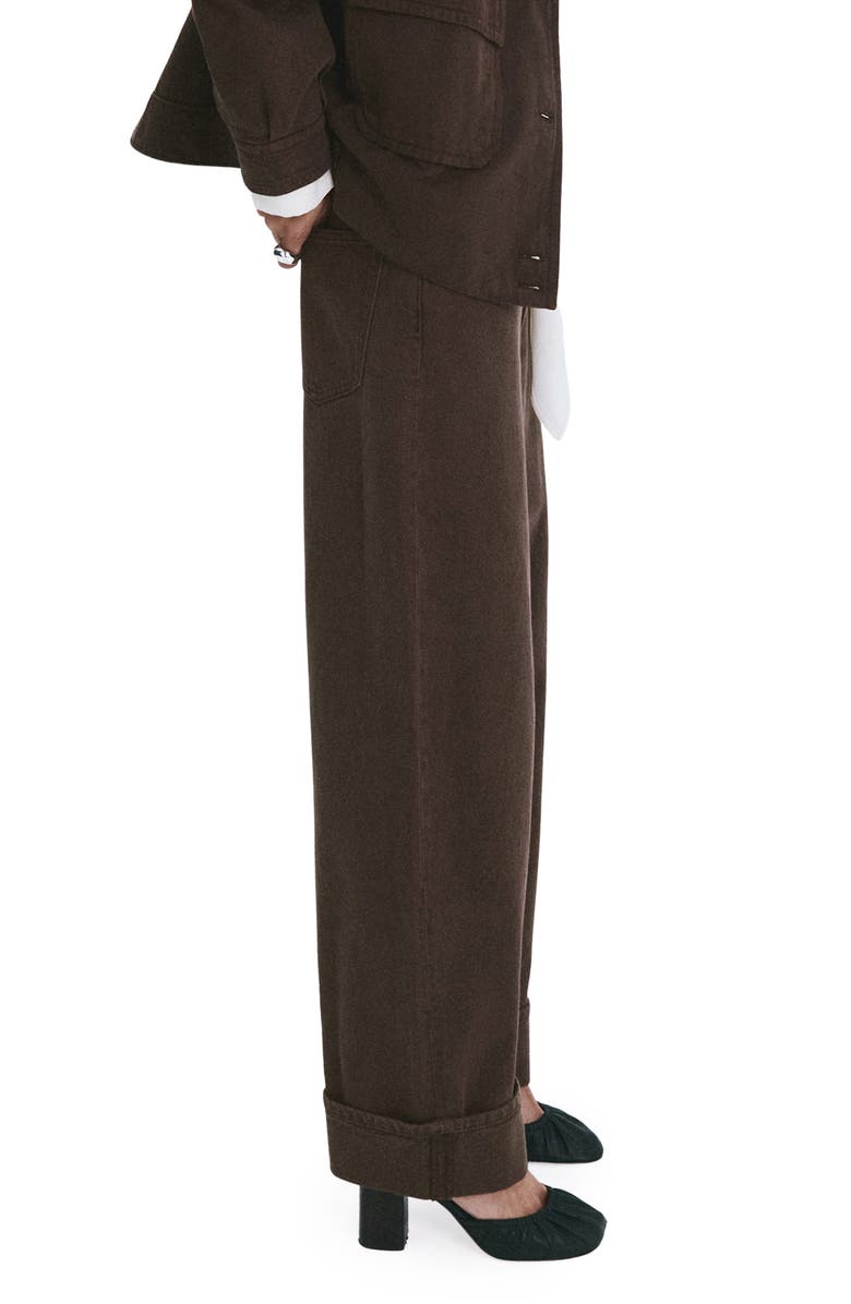 MANGO Cuffed Balloon Jeans, Alternate, color, Chocolate