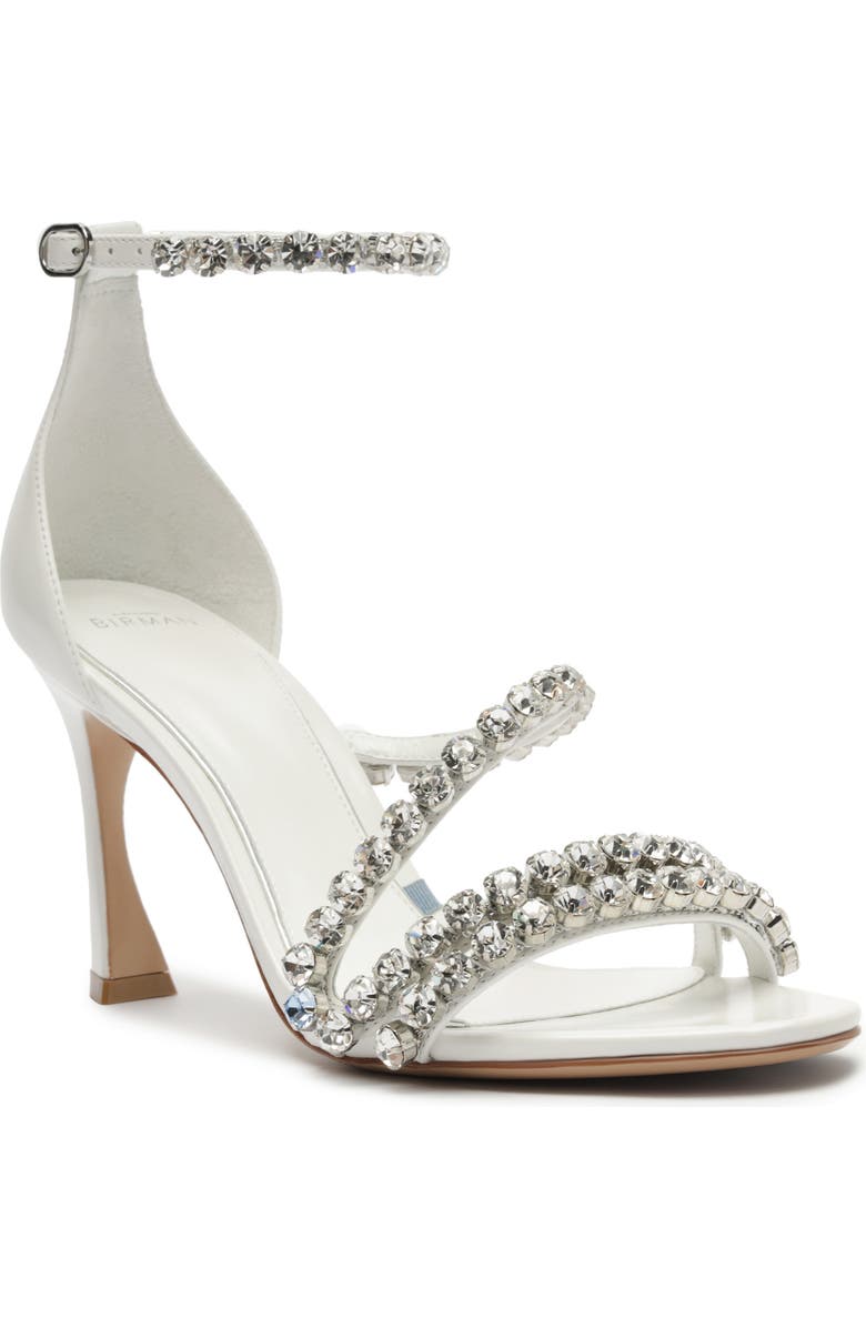 Alexandre Birman Something Blue Crystal Ankle Strap Bridal Sandal, Main, color, White