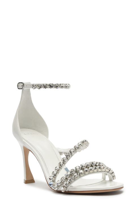 Something Blue Crystal Ankle Strap Bridal Sandal (Women)