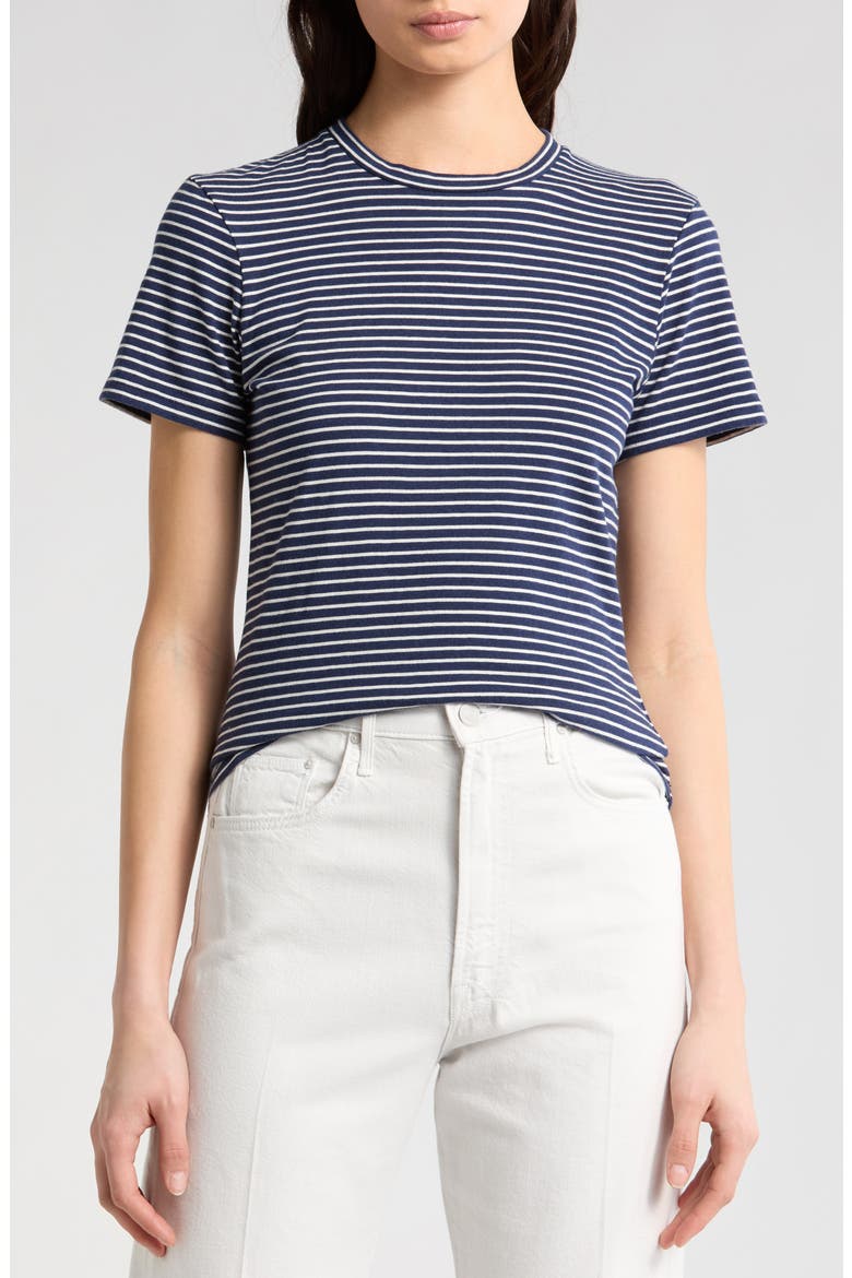 Lana Stripe Cotton T-Shirt, Main, color, NAVY/ NATURAL STRIPE