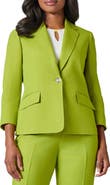 KASPER Linen Blend One-Button Blazer