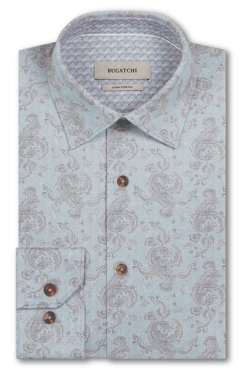 Bugatchi Jimmy OoohCotton<sup>®</sup> Paisley Button-Up Shirt, Alternate, color, Seafoam
