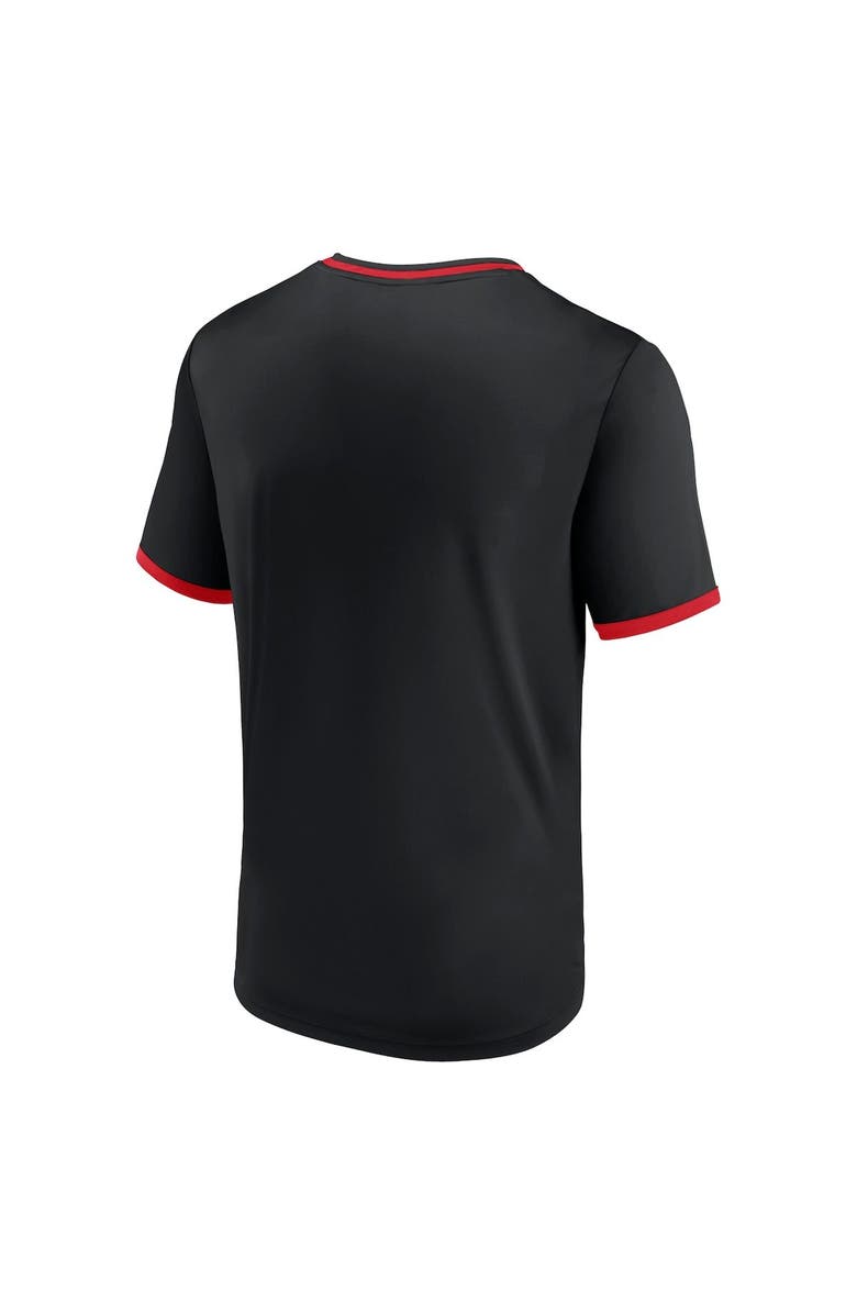 FANATICS Men's Fanatics Branded Black/Red D.C. United Striker V-Neck T-Shirt, Alternate, color,