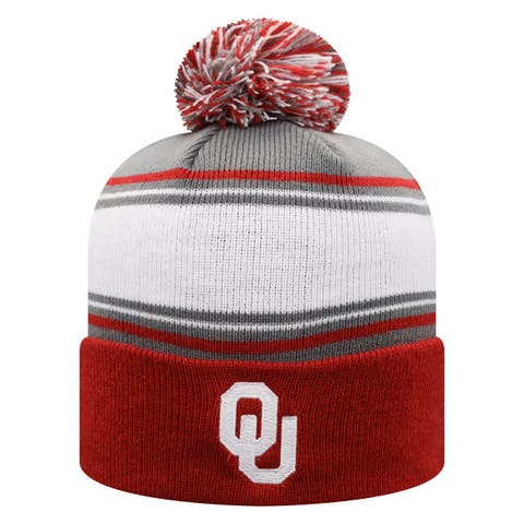 Men's Top of the World Crimson Oklahoma Sooners Ambient Cuffed Knit Hat with Pom
