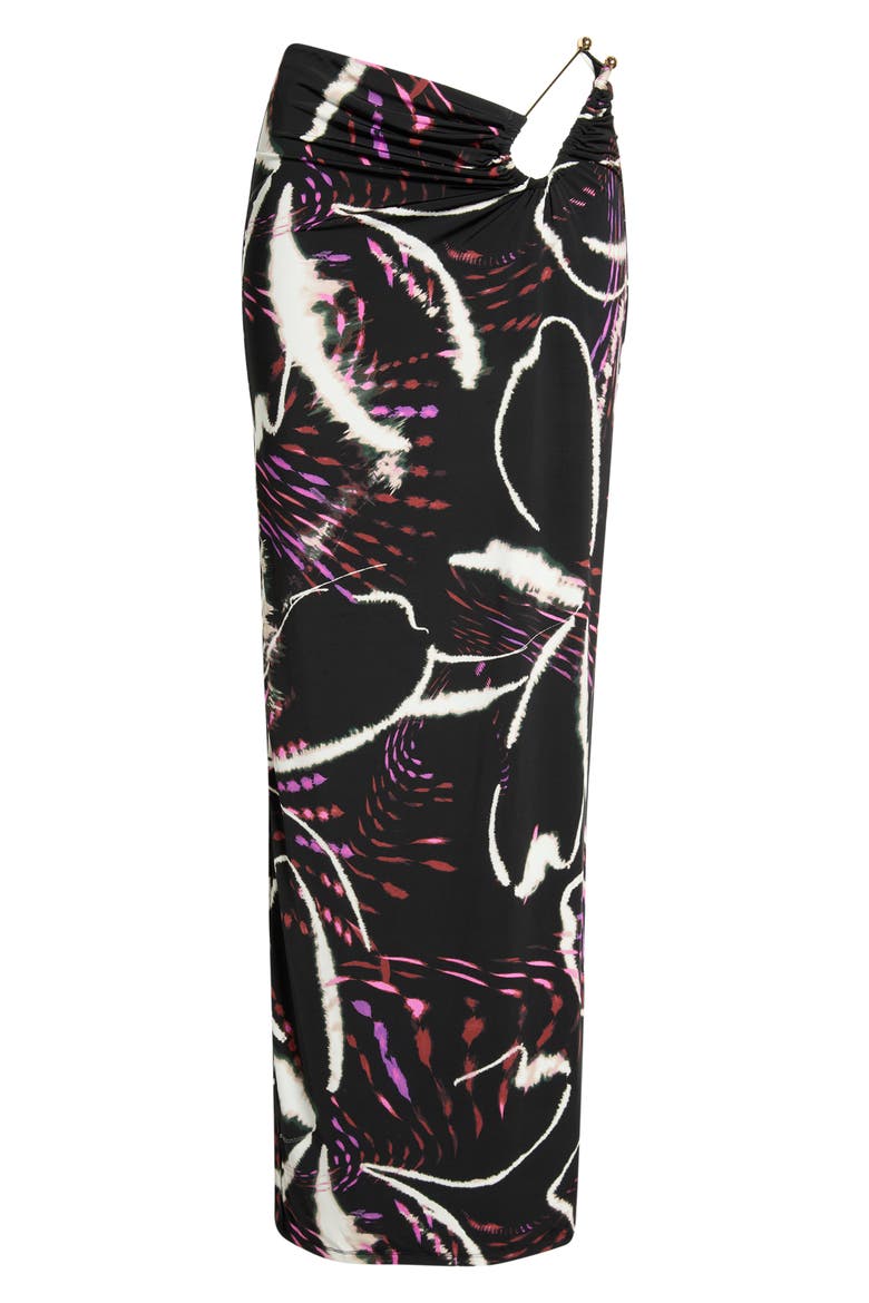Aven Abstract Floral Print Maxi Skirt, Alternate, color, NIGHT DAISY