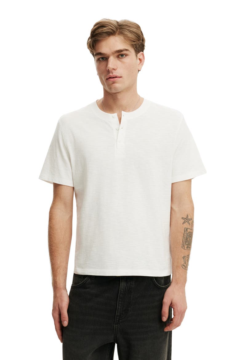 Men's Fitted Henley T-Shirt, Main, color, Vintage White