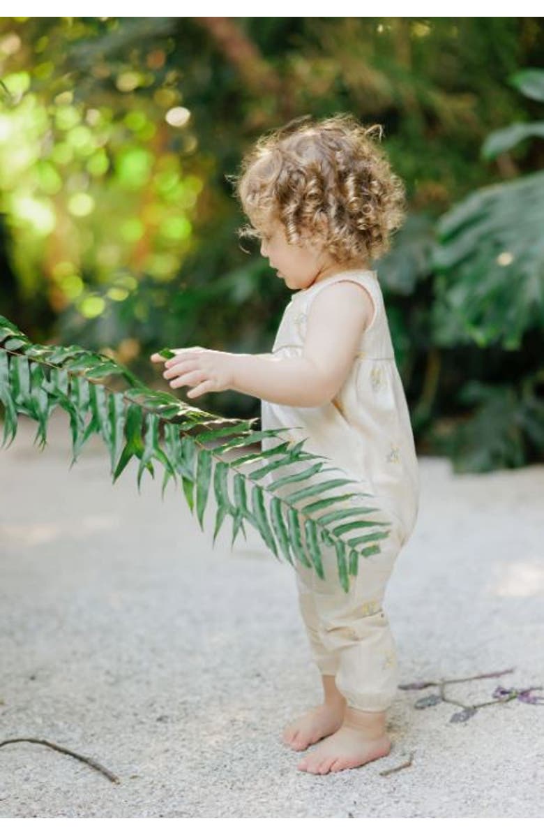 Ely's & Co. Looms Holland Collection - Girls Floral Long Romper, Alternate, color, Ivory