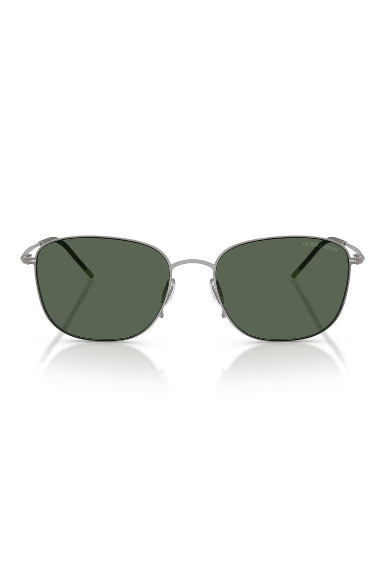 54mm Pillow Sunglasses, Main, color, GUNMETAL / DARK GREEN