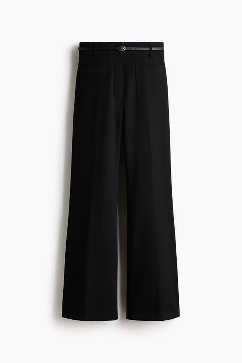 Flared Belted Trousers