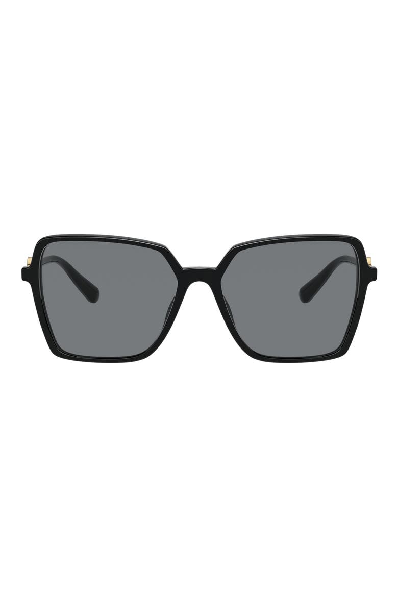 58mm Square Sunglasses, Main, color, BLACK/ DARK GREY
