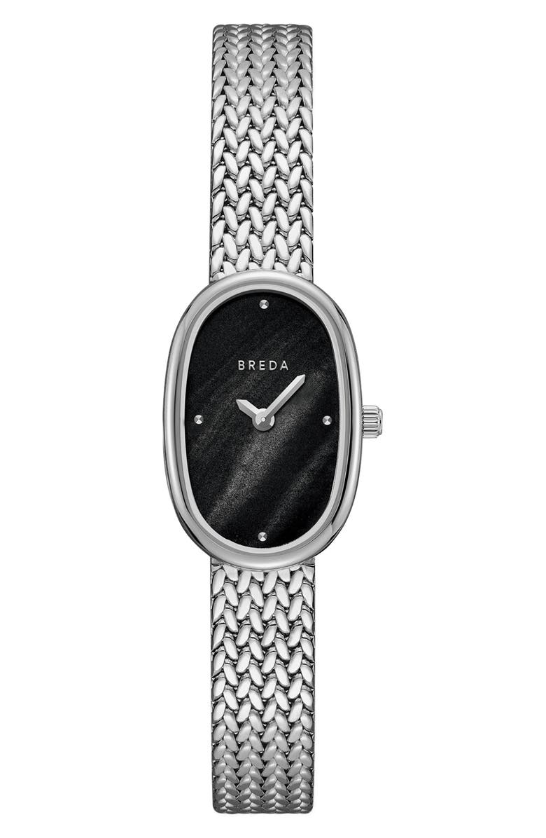BREDA Jane Tethered Mesh Strap Watch, 18mm, Main, color, Stainless Steel