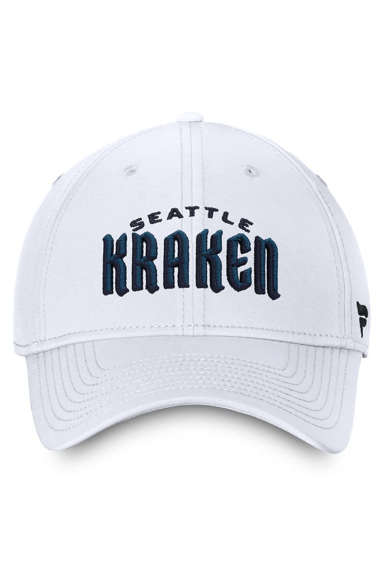 FANATICS Men's Fanatics Branded White Seattle Kraken Wordmark Flex Hat, Alternate, color, White