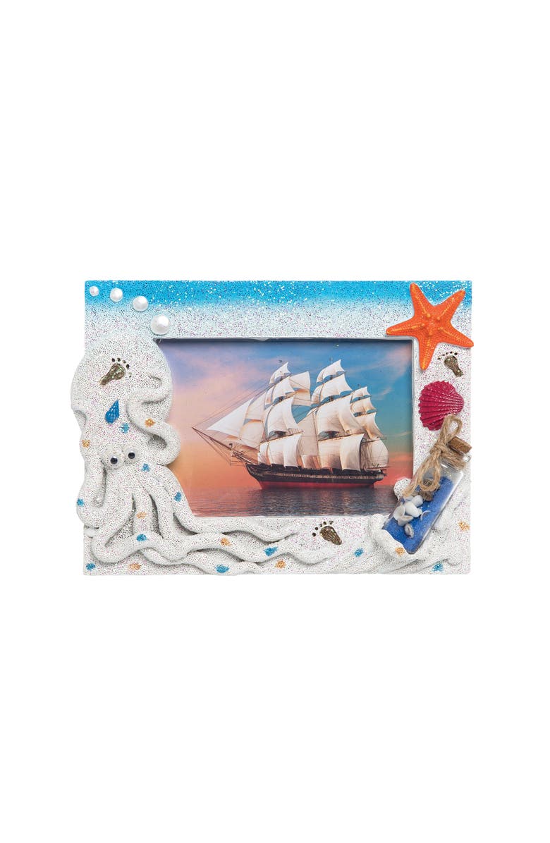 Beachcombers Octopus 4x6 Photo Picture Frame, Main, color, White