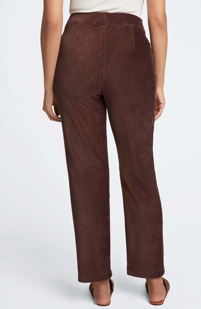 Foxcroft Caden Plush Corduroy Pants, Alternate, color, Chocolate