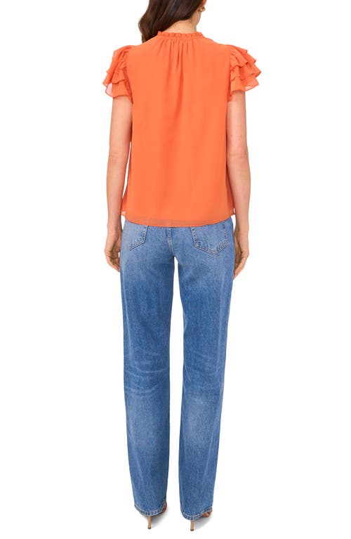 1.state Ruffle Flutter Sleeve Top