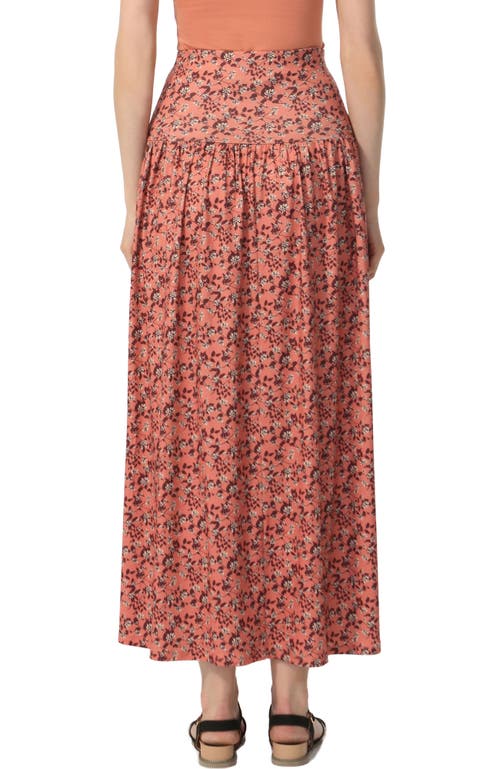 Kimi & Kai Tiered Maxi Skirt In Brown