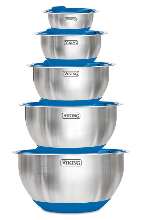10-Piece Stainless Steel Mixing Bowl Set with Lids