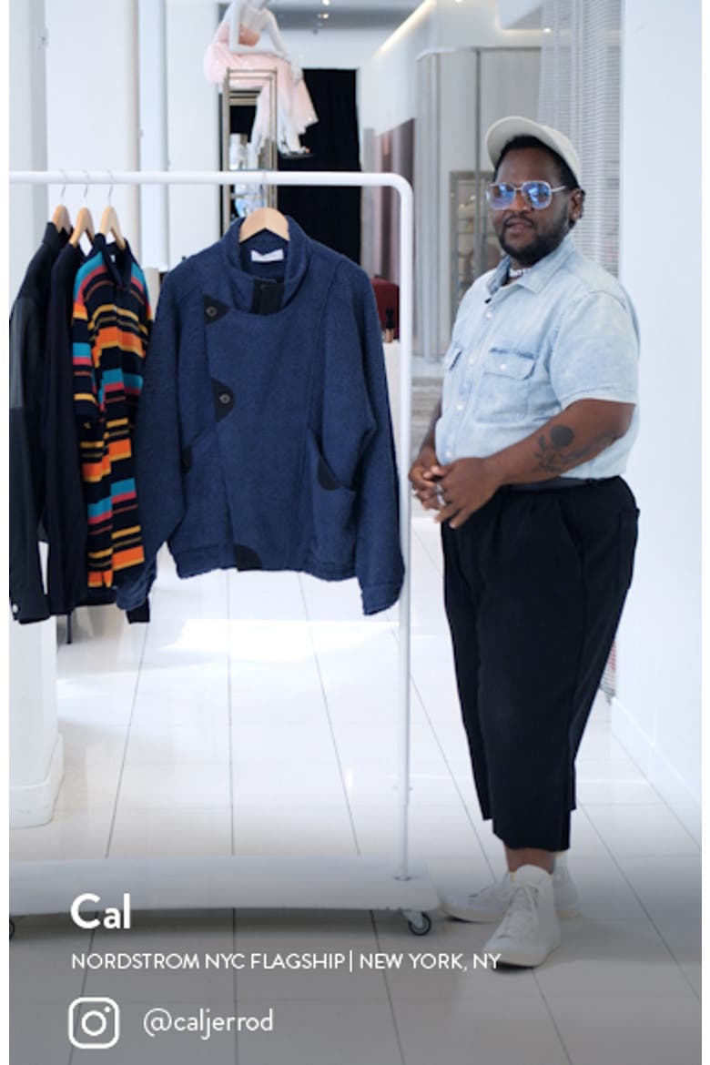 Maersk Asymmetric Alpaca & Wool Blend Bomber Jacket (Men) | Nordstrom