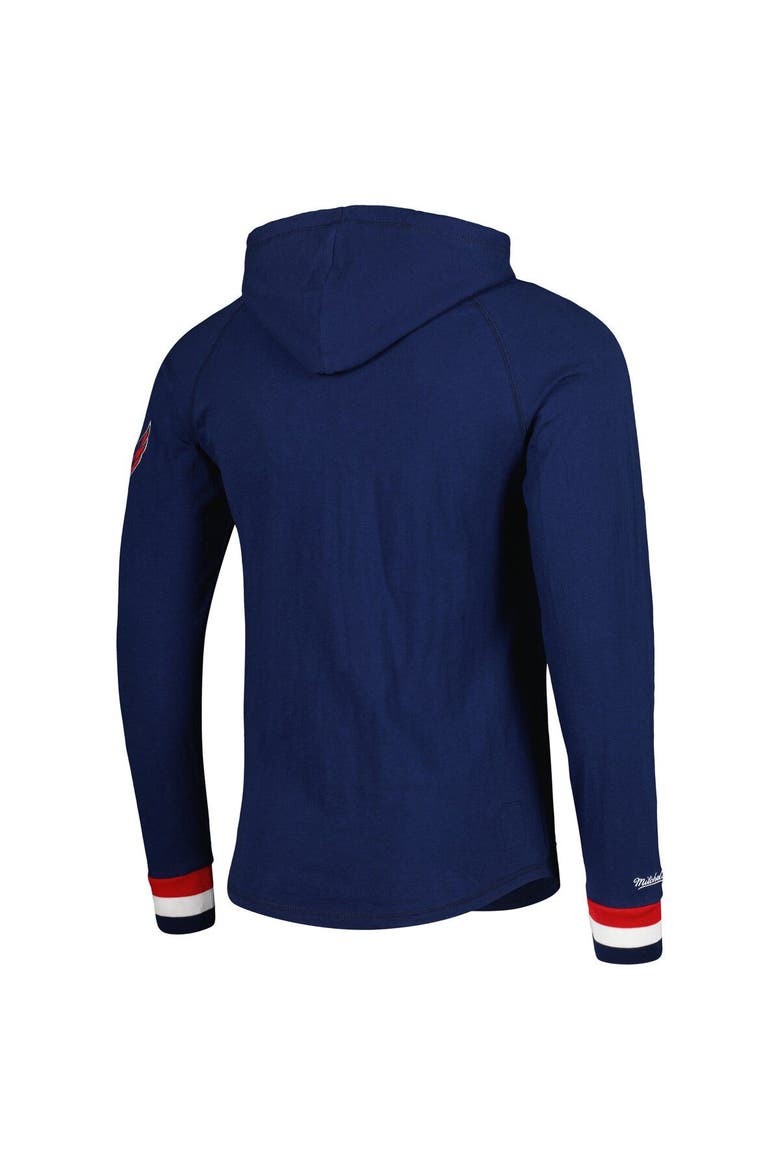 Men's Mitchell & Ness Navy Washington Capitals Legendary Slub Hoodie Long Sleeve T-Shirt, Alternate, color, Navy