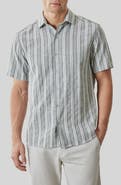 Robert Barakett Daiki Stripe Short Sleeve Button-Up Shirt