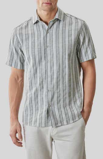 Daiki Stripe Short Sleeve Button-Up Shirt