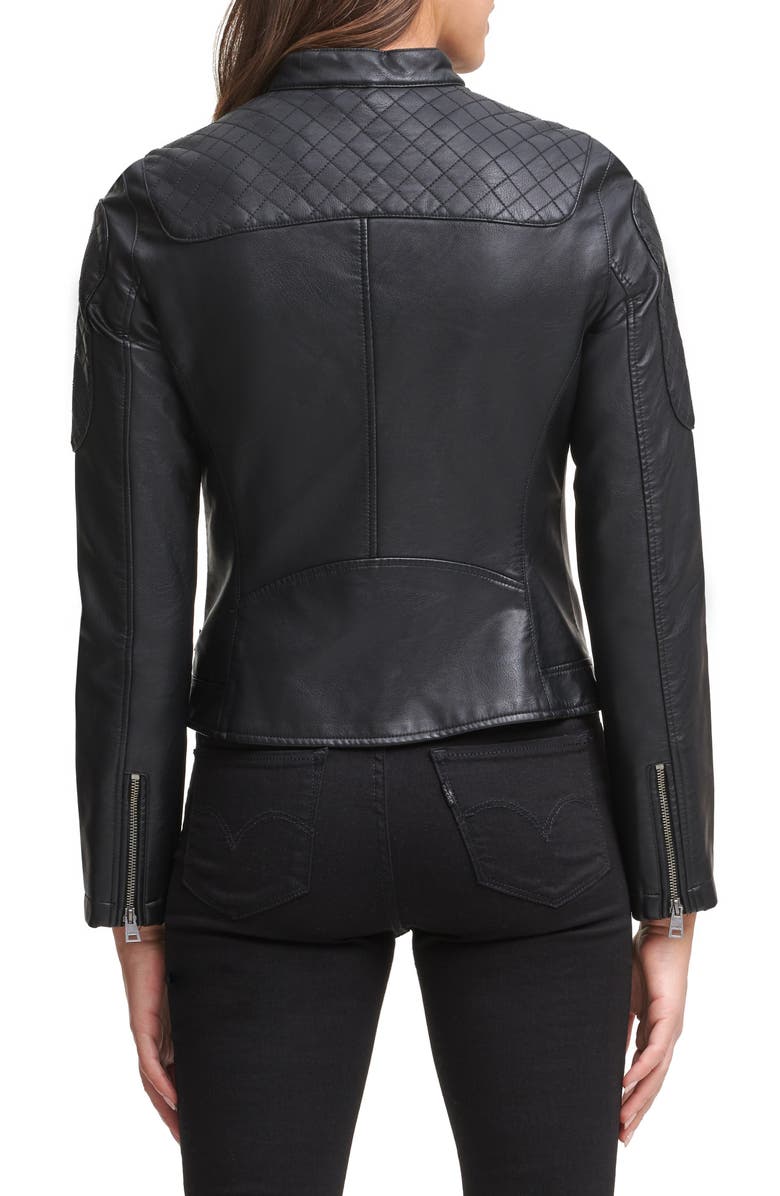 Levi's<sup>®</sup> Zip Front Water Repellent Faux Leather Moto Jacket, Alternate, color, 